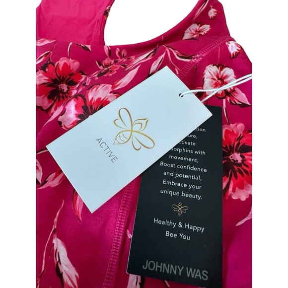 Johnny Was Misty Fall Everyday Tennis Dress L Pink Floral Print Racerback $270 - Picture 3 of 13